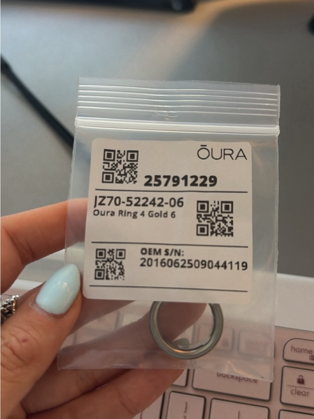 Oura Ring Gold (Metallic Finish) Smart Wearable Ring - Generation 4